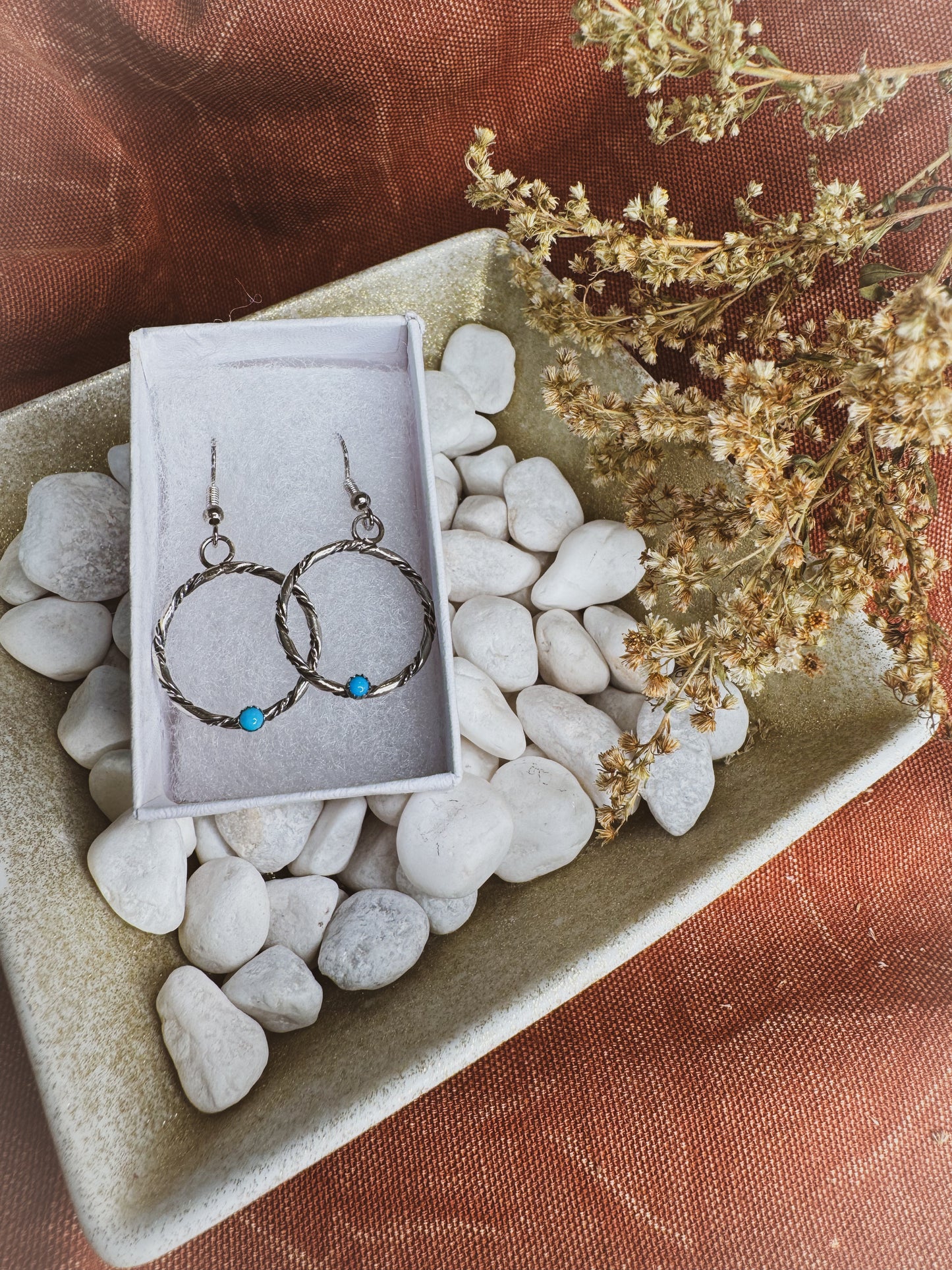 Quarter Stone Earrings