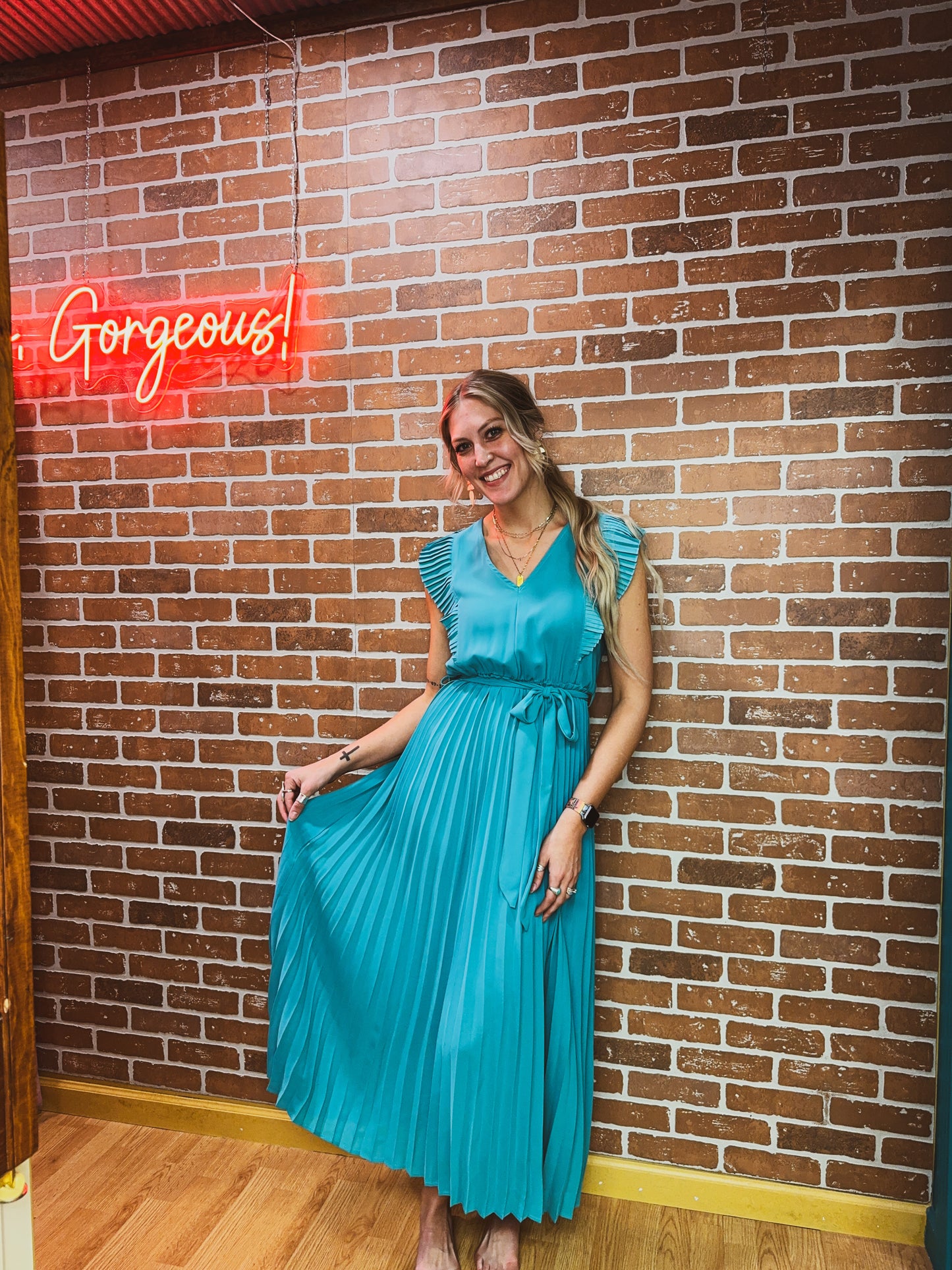 Pleated Maxi Dress