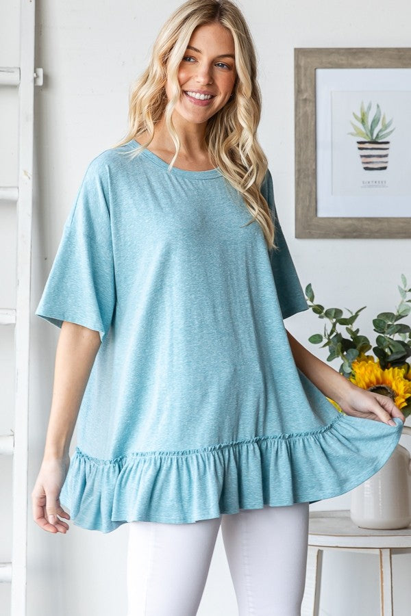 Blue Ruffle Top