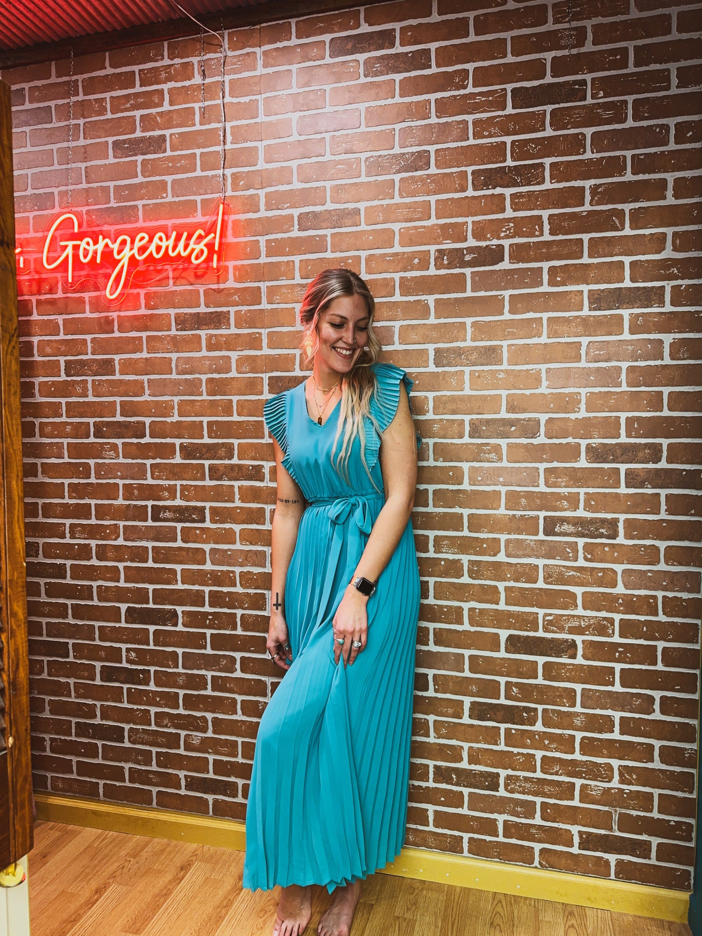 Pleated Maxi Dress