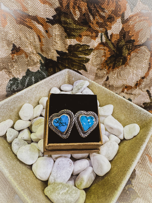 90s Blue Turquoise Earrings