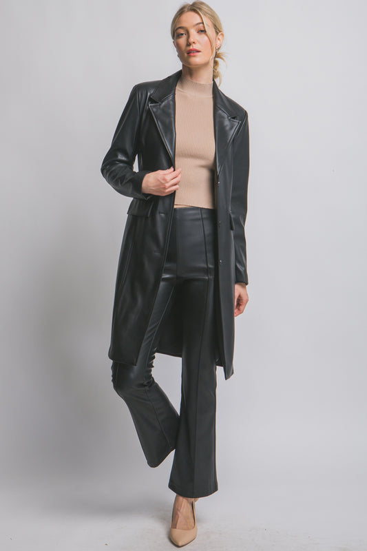 Faux Leather Coat