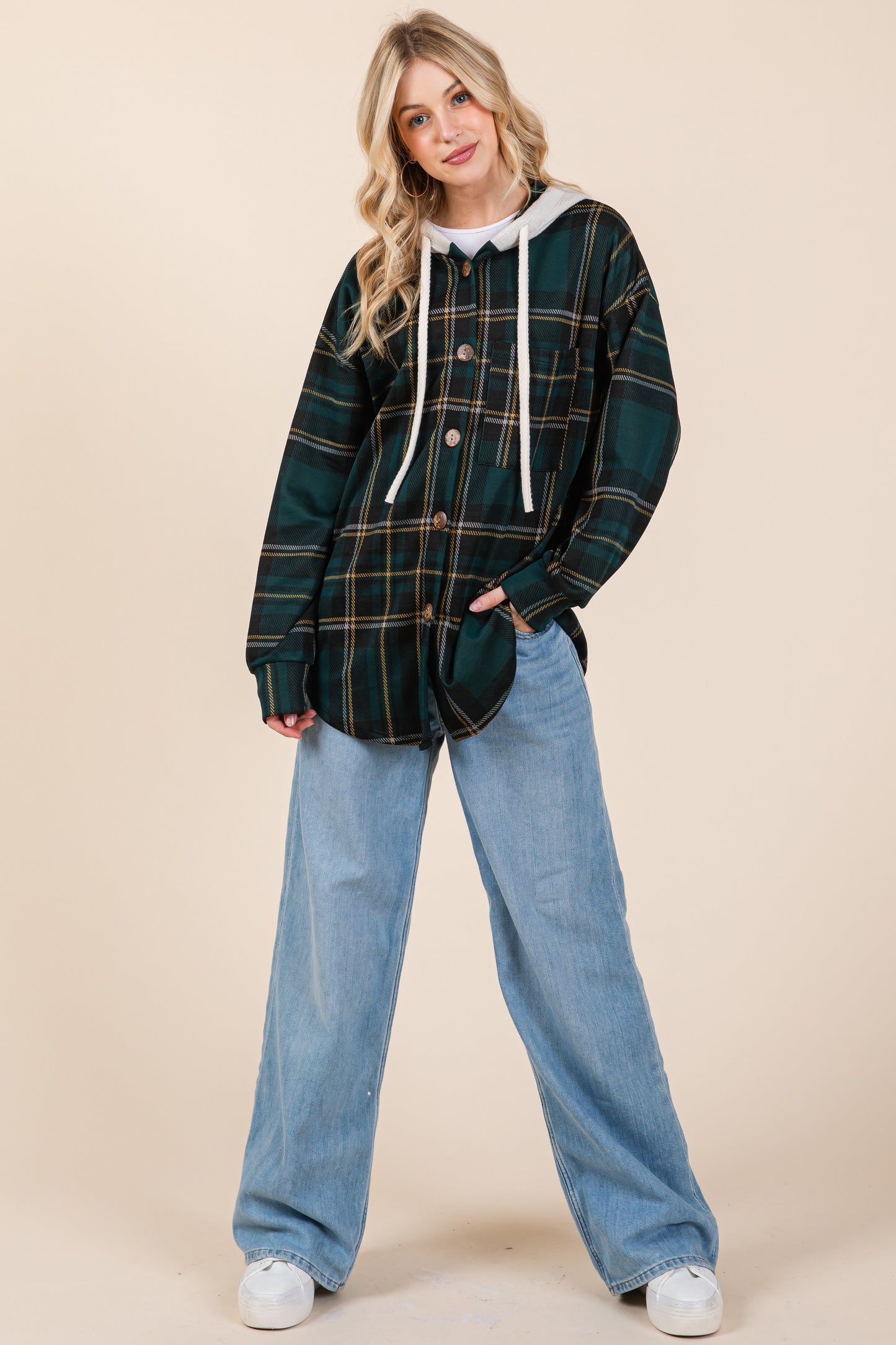 Green Plaid Shacket