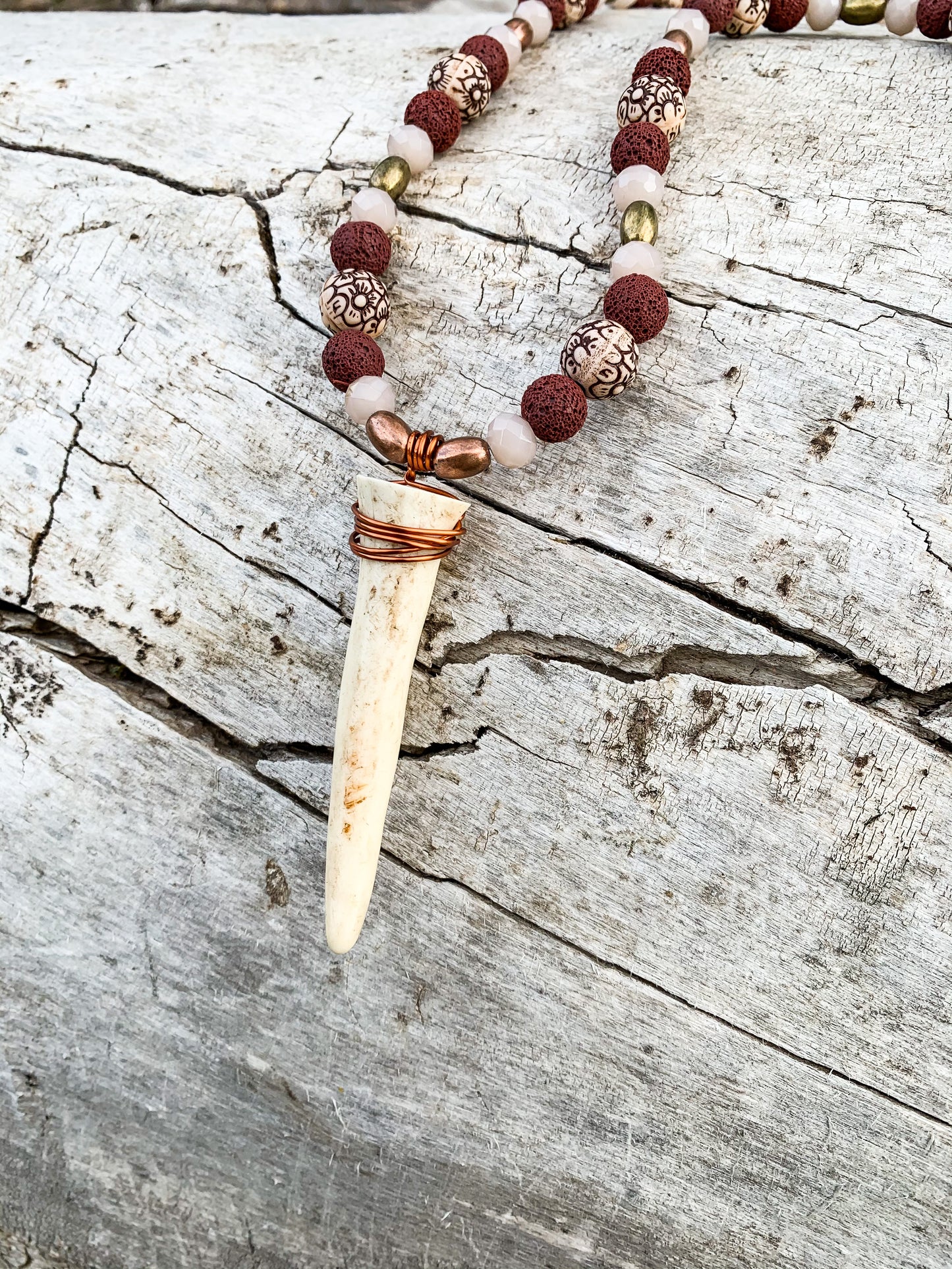 Luke 12:28 Antler Necklace
