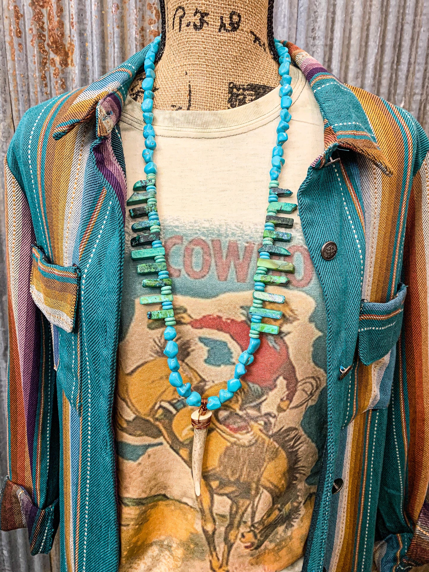 Gypsy Stag Antler Necklace