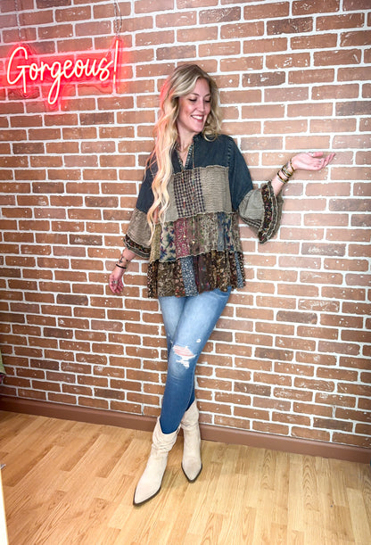 Artistic Patch Top by Young Threads