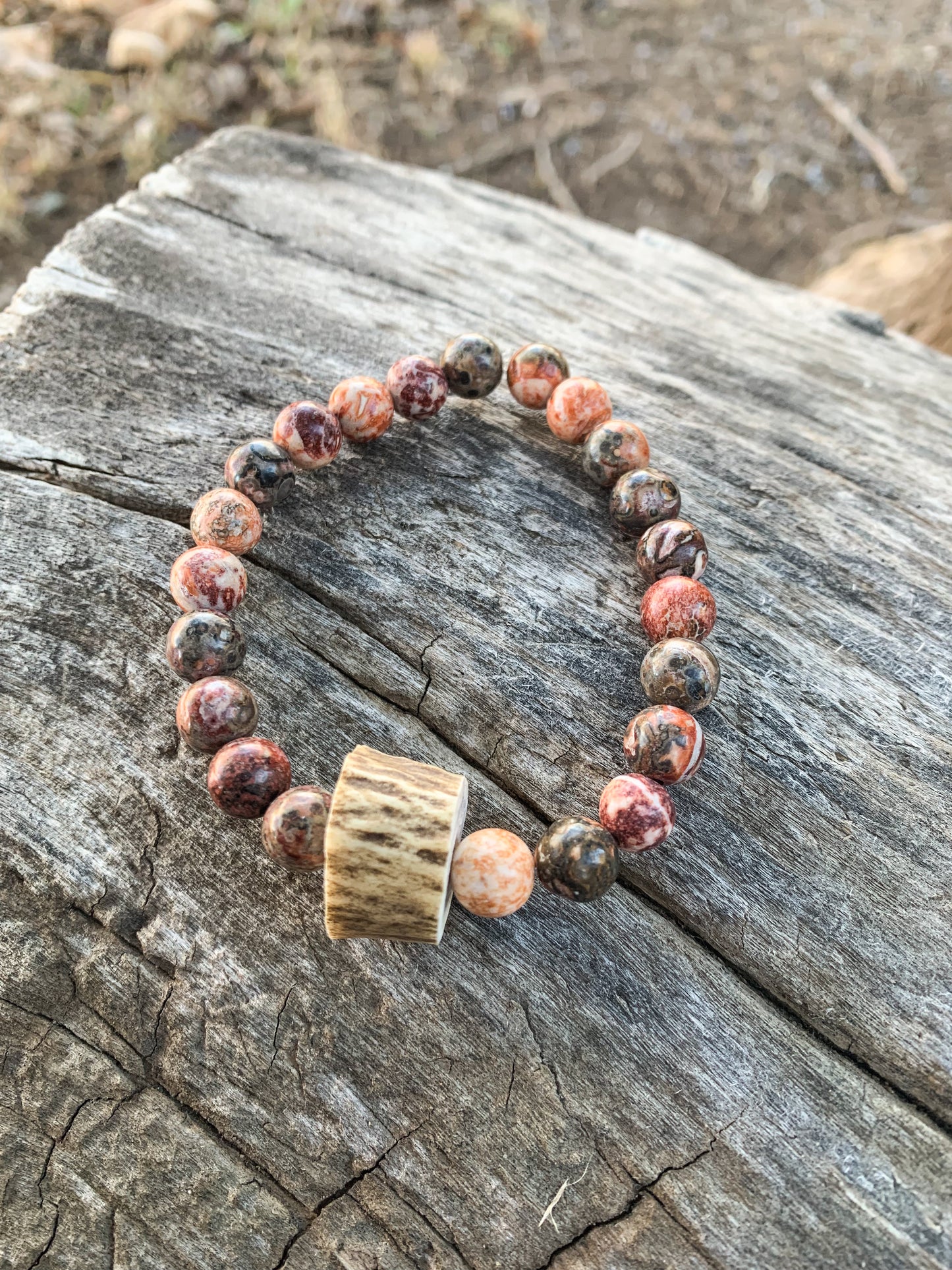 Pink Candy Elk Antler Bracelet