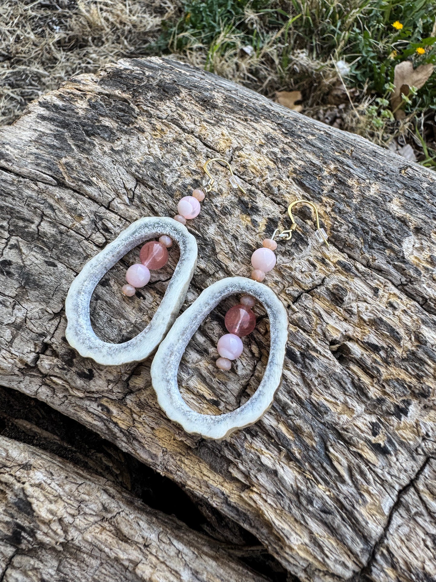 Pretty in Pink Antler Earrings