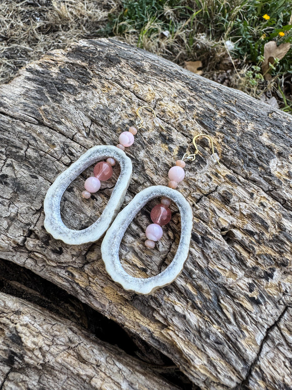 Pretty in Pink Antler Earrings