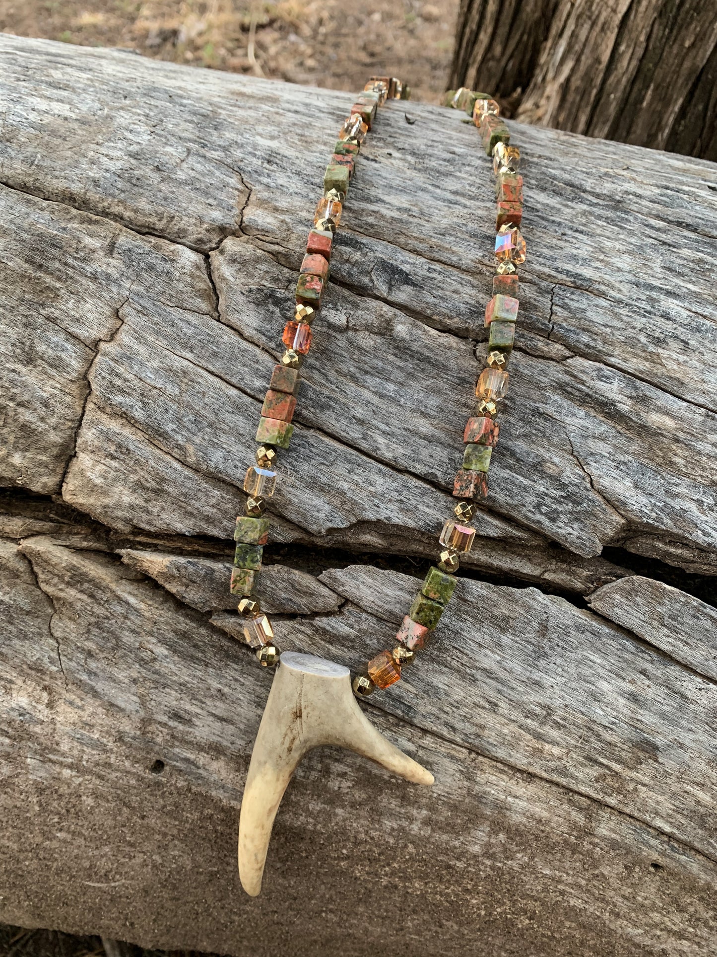 Square Garden Antler Necklace