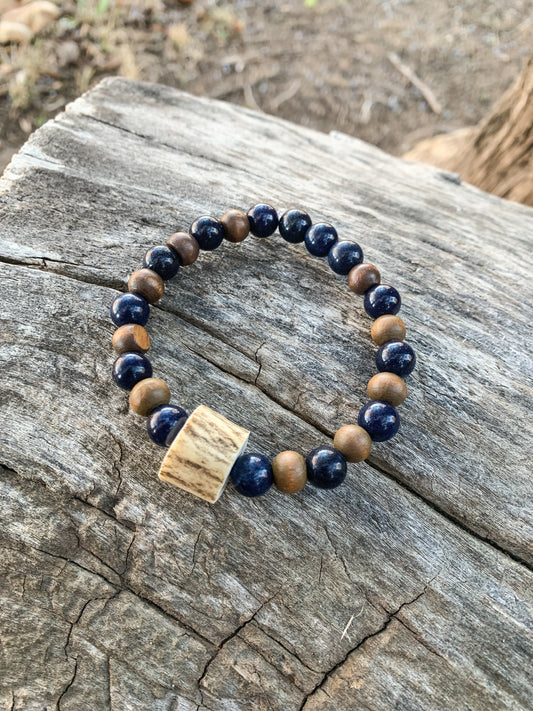 Navy Elk Antler Bracelet