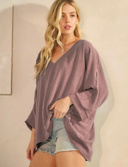 Oversized V Neck Blouse