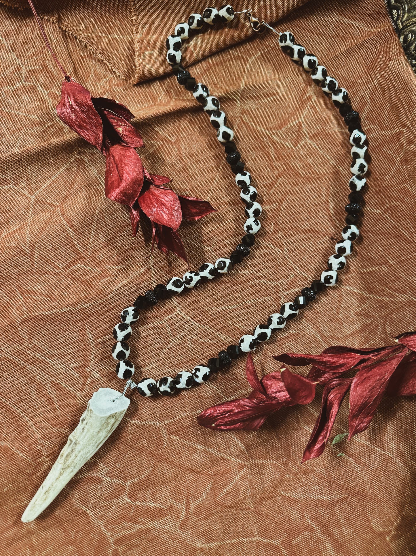 Dalmatian Antler Necklace