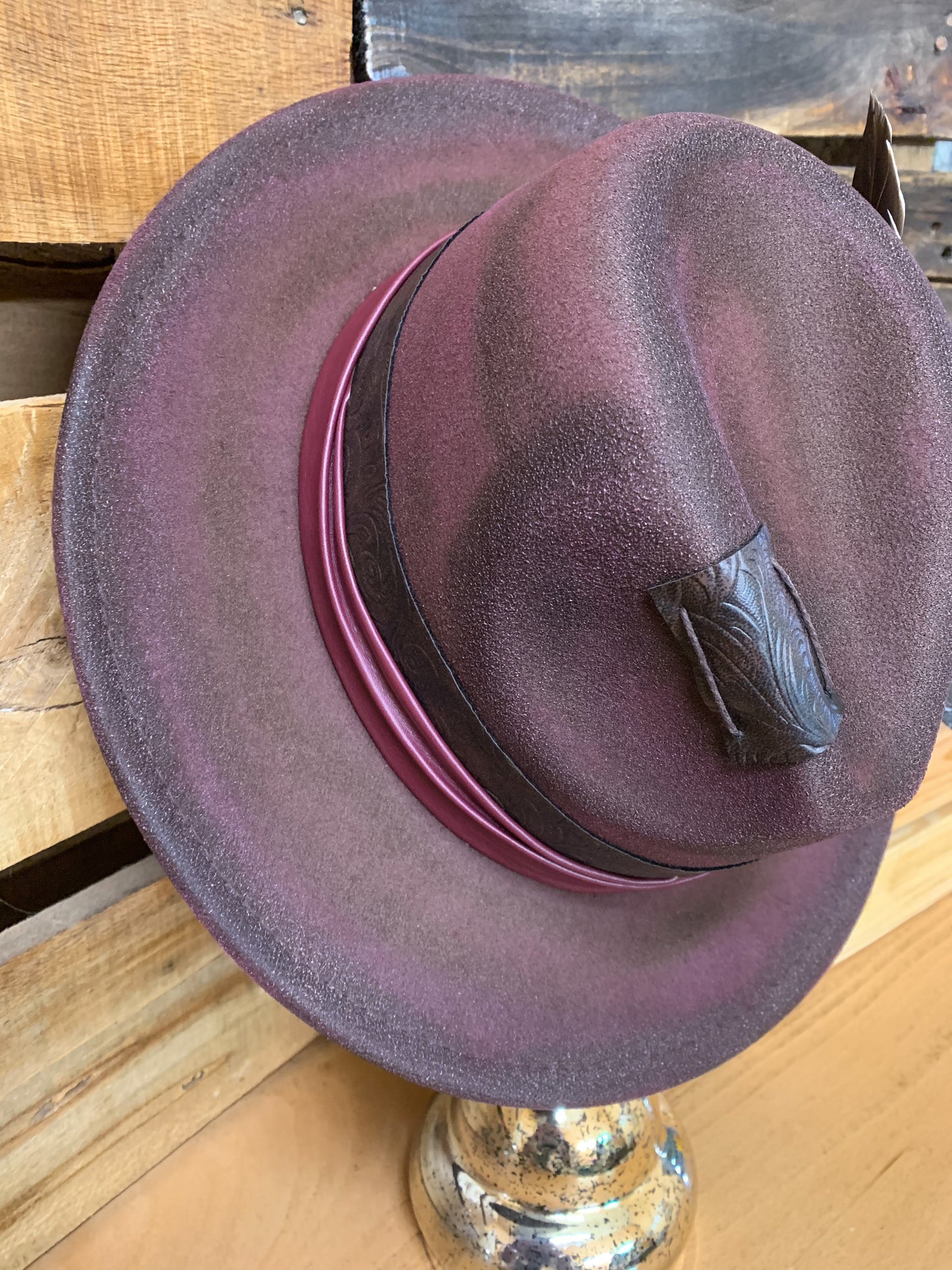 Leather & Rose Hat