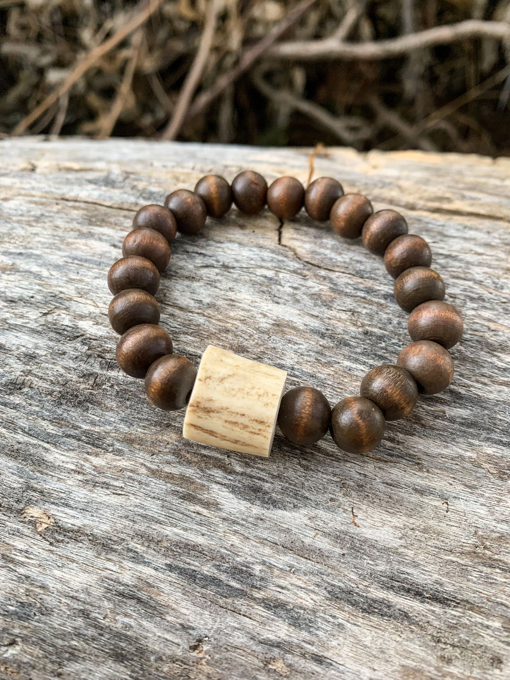 Wooden Bead Antler Bracelet