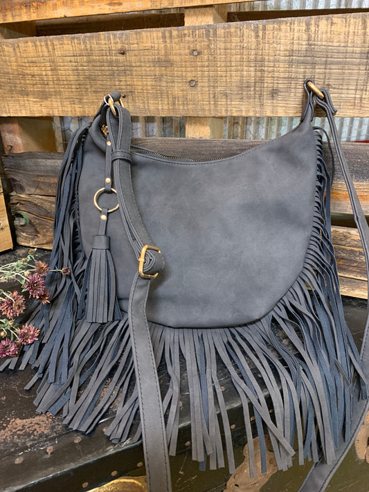 Black Fringe Crossbody