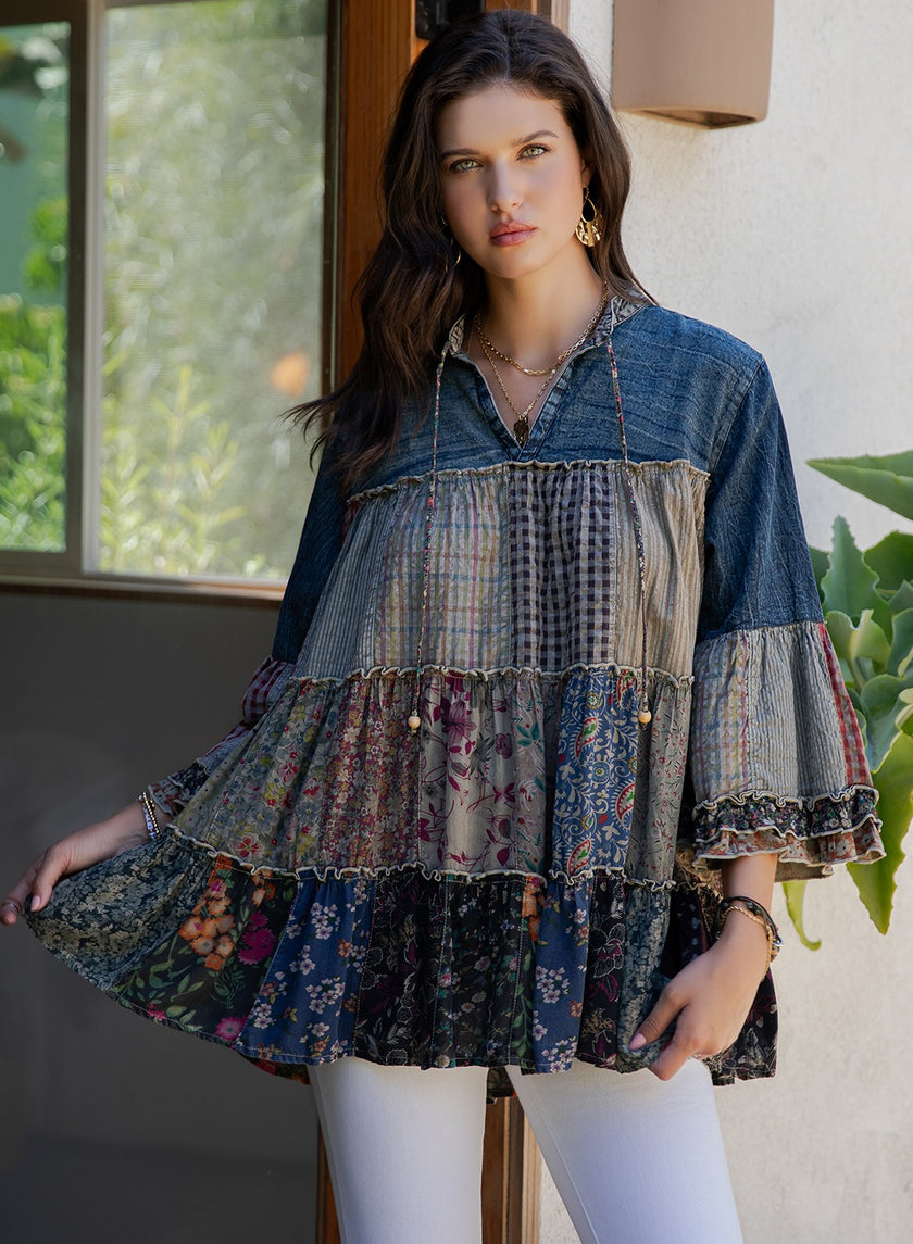 Artistic Patch Top by Young Threads