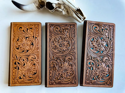 Tooled Leather Bi-Fold Wallet 