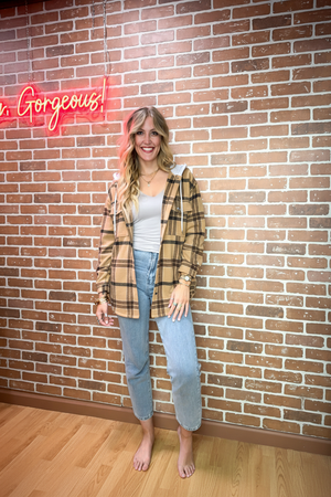 Camel Plaid Shacket
