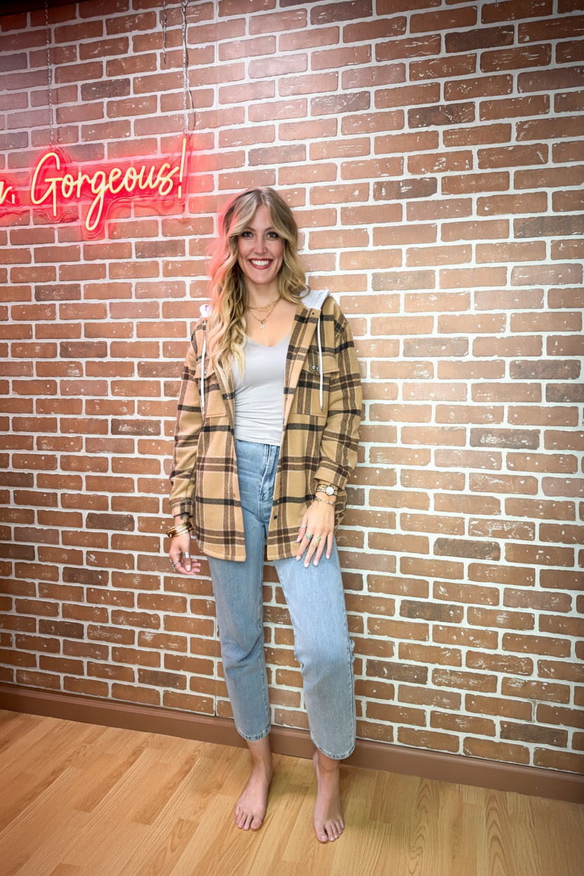 Camel Plaid Shacket