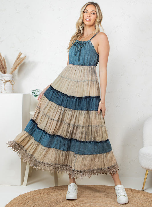Denim Tiered Dress
