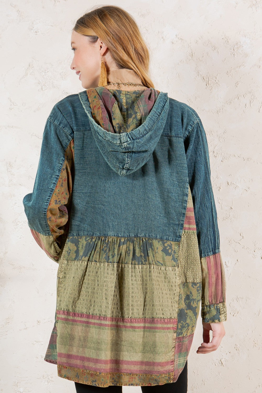 Hooded Denim Top by Young Threads