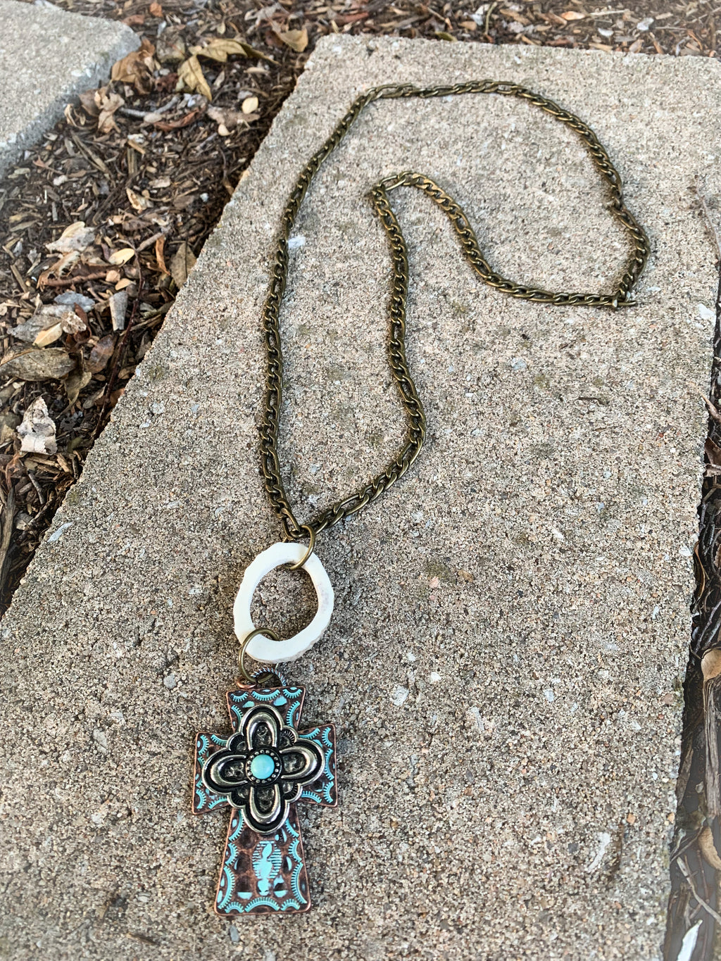 Cross Chain Elk Necklace