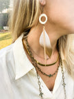 Golden Feather Antler Earrings