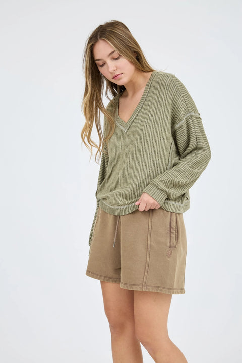 Olive V Neck