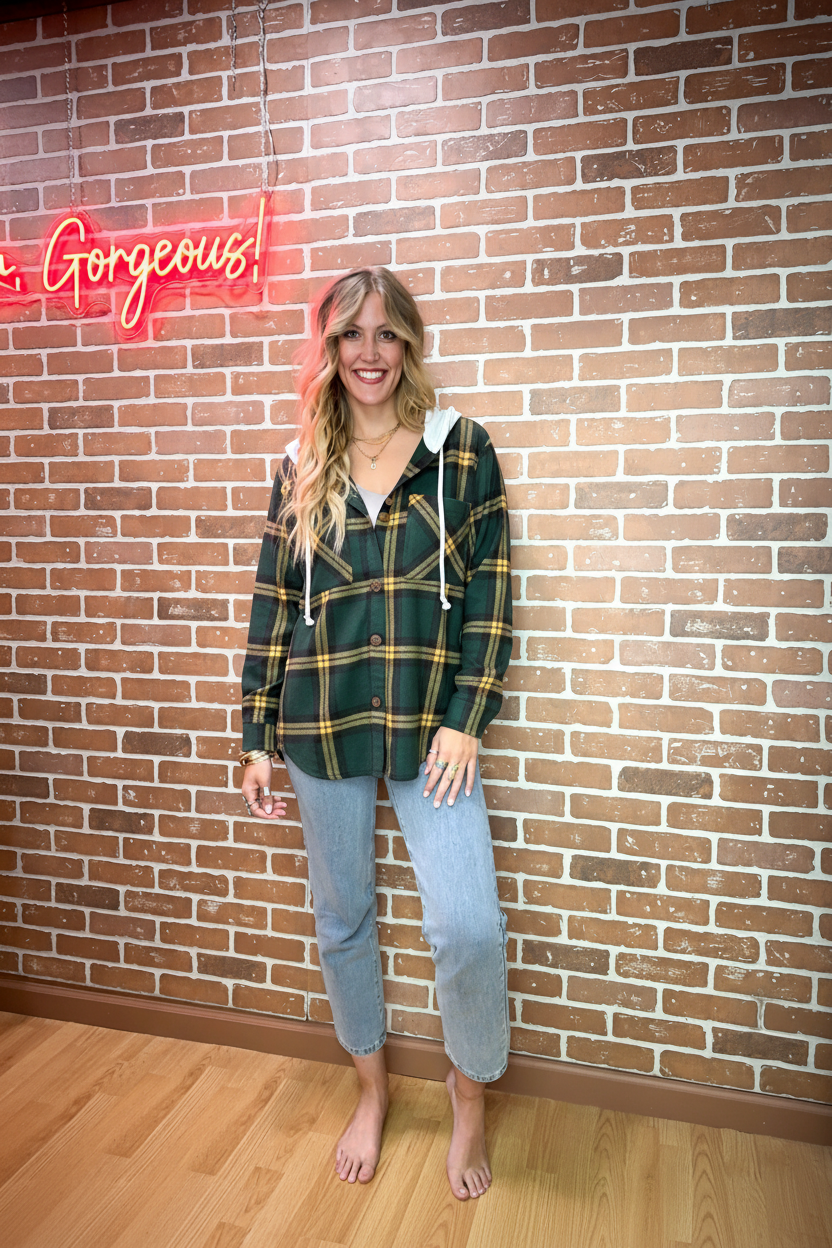 Green Plaid Shacket