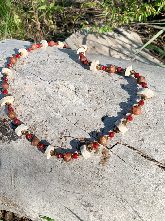 Red Desert Antler Necklace