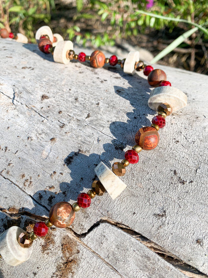 Red Desert Antler Necklace