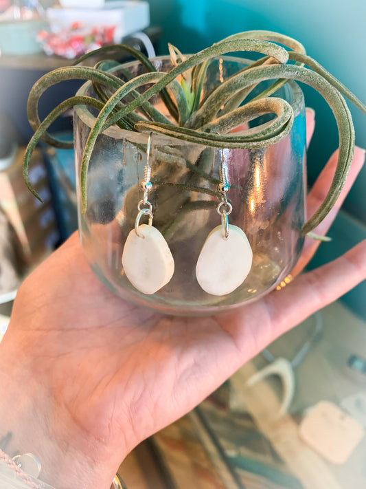 Single Slab Antler Earrings