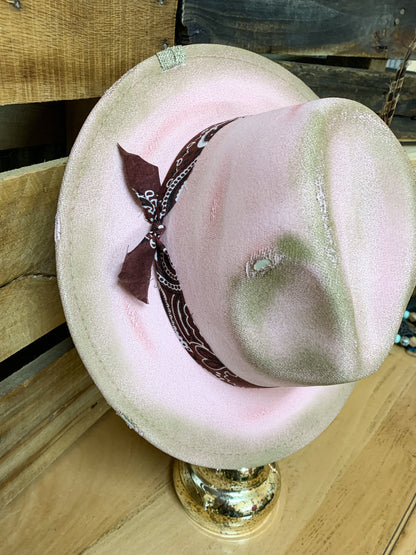 Pink Burlap Hat