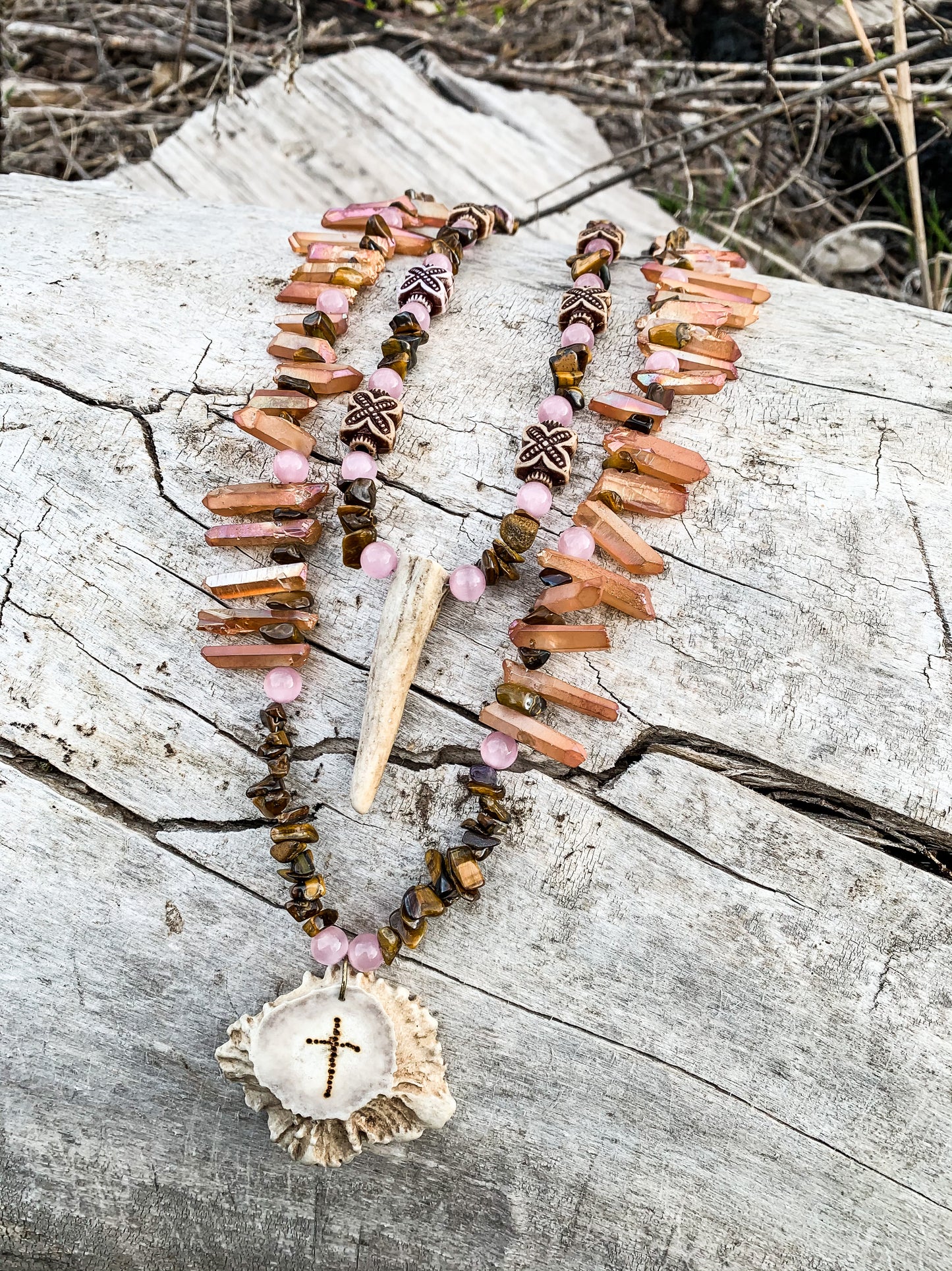 Beauty from Ashes Antler Necklace