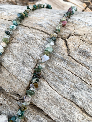 Polished Rock Antler Necklace
