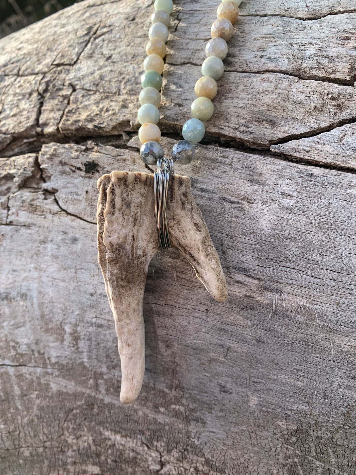 Easter Lilly Antler Necklace