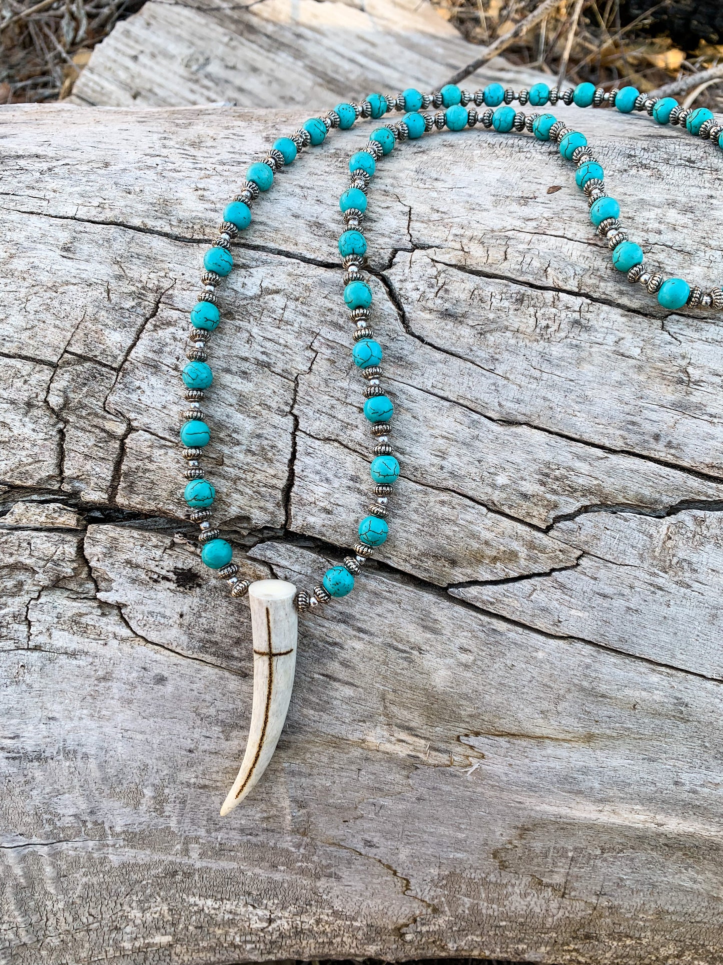 Turquoise Dream Antler Necklace