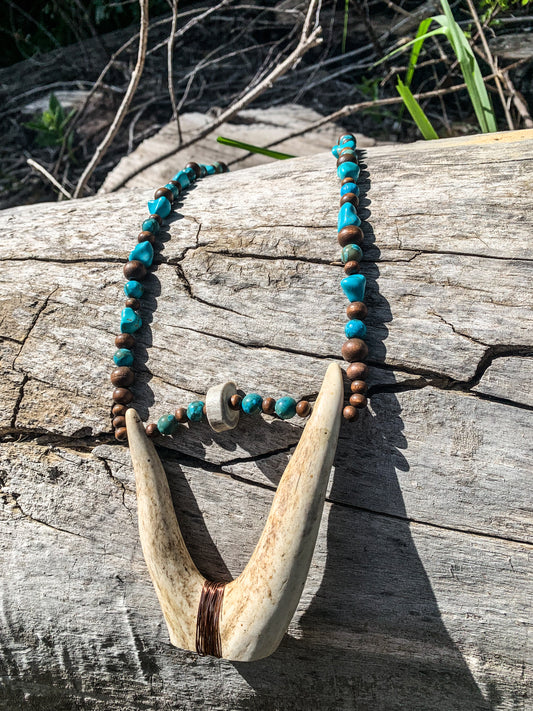 Copper Forked Antler Necklace