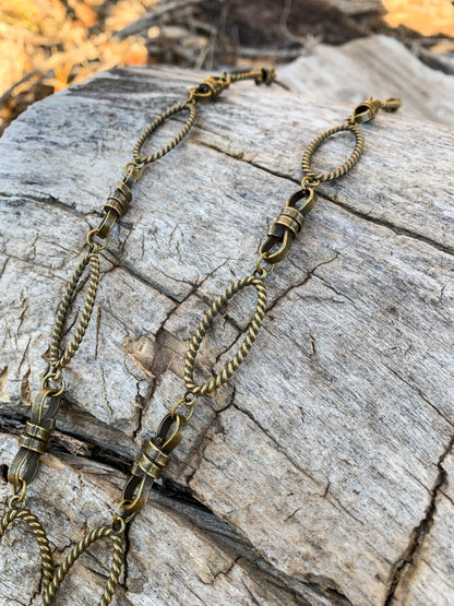 Brass Rope Antler Necklace