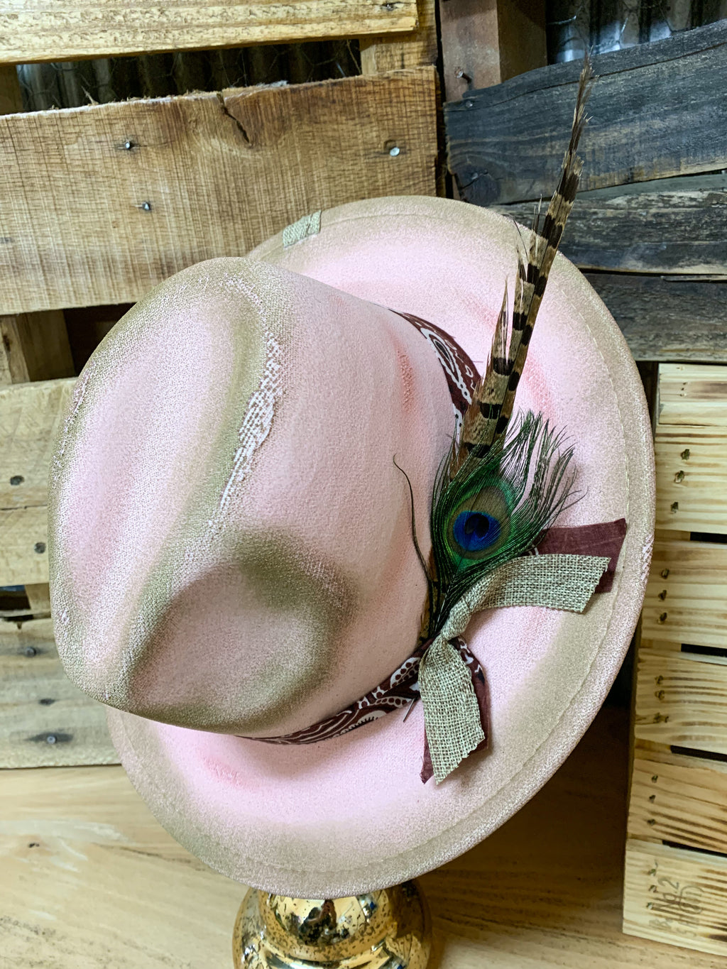 Pink Burlap Hat