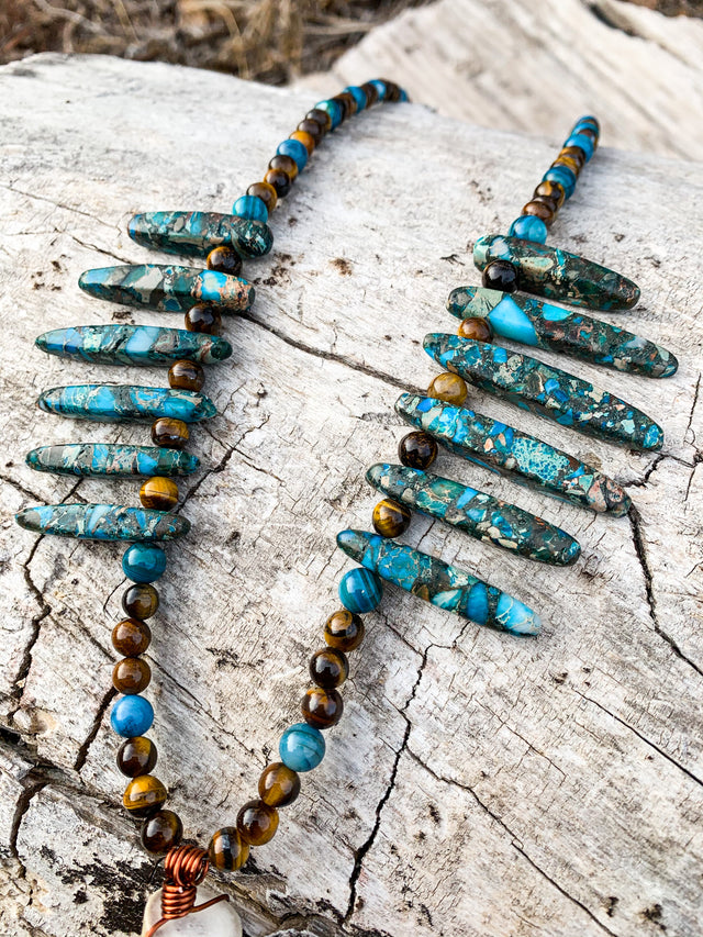 Amber Wilderness Antler Necklace