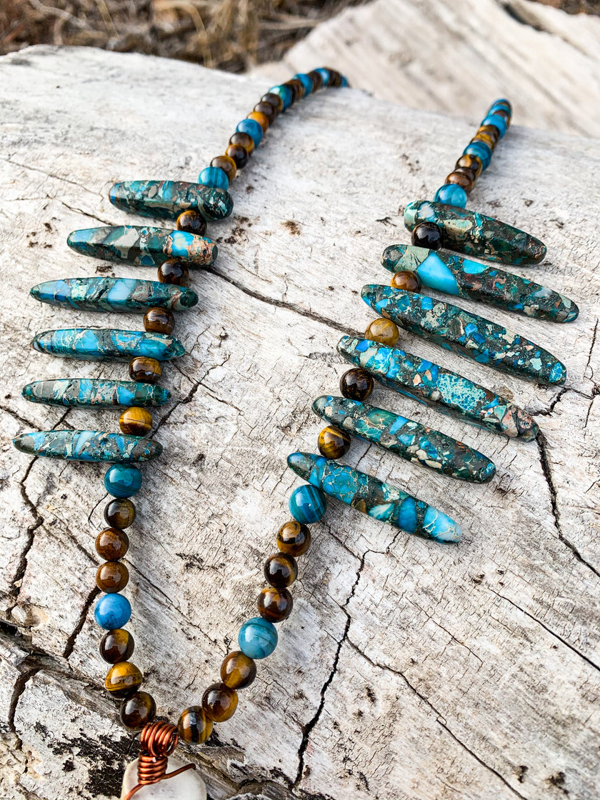 Amber Wilderness Antler Necklace