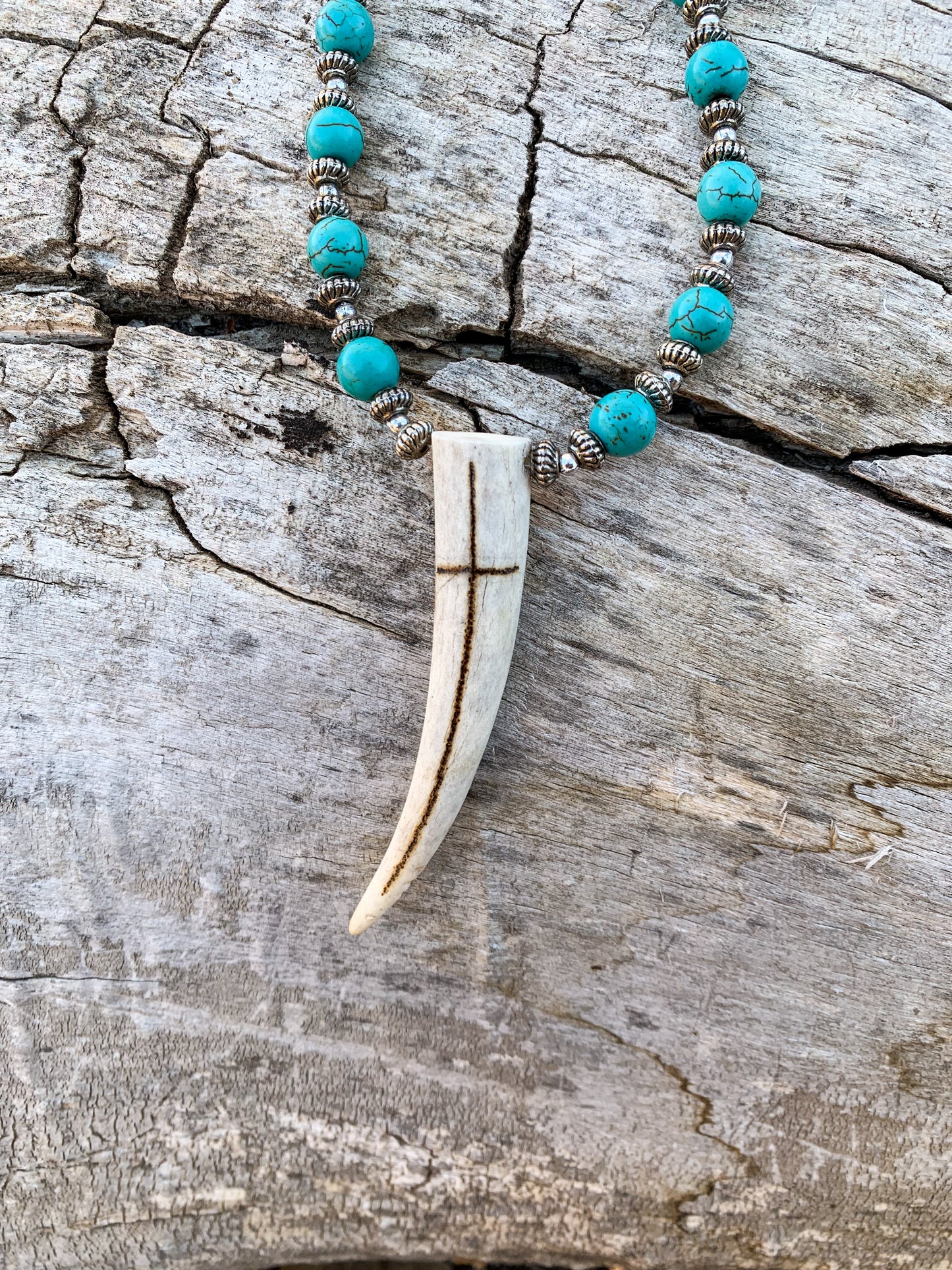 Turquoise Dream Antler Necklace