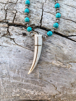Turquoise Dream Antler Necklace