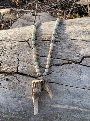 Easter Lilly Antler Necklace