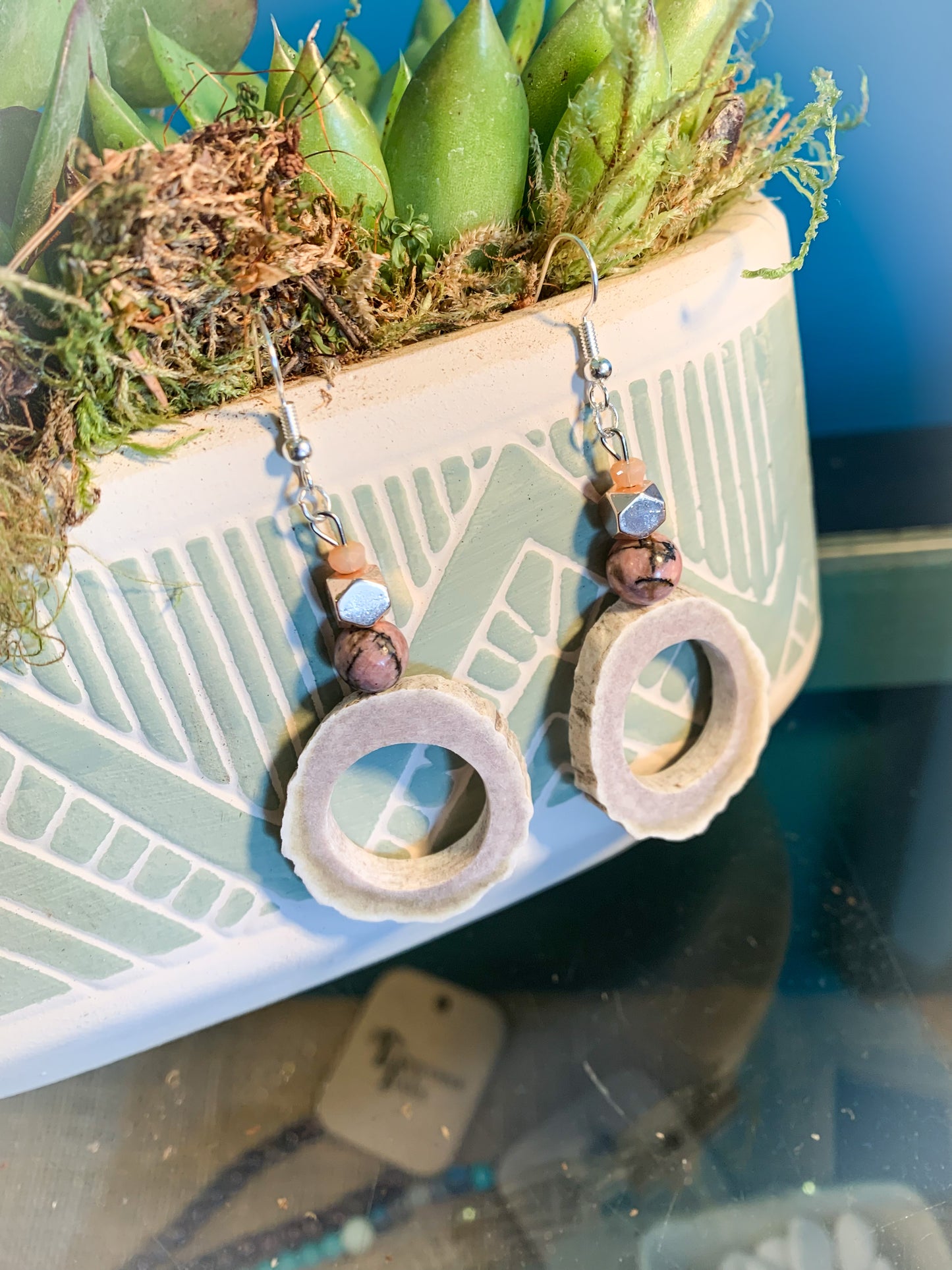 Pink Sands Antler Earrings